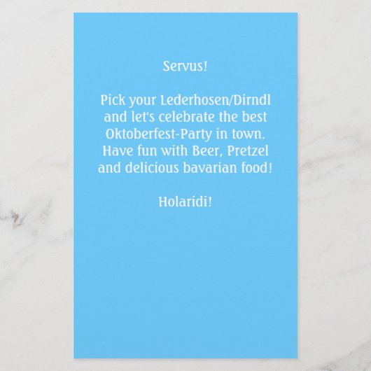 Flyer BEER FESTIVAL Party Dirndl Waitress Beer (Achterkant)