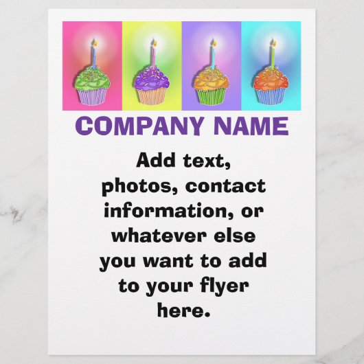 Flyer - Birthday Cupcakes (Voorkant)
