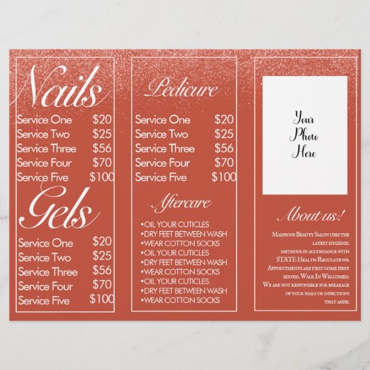 Flyer brochure voor moderne nagelservices (Voorkant)