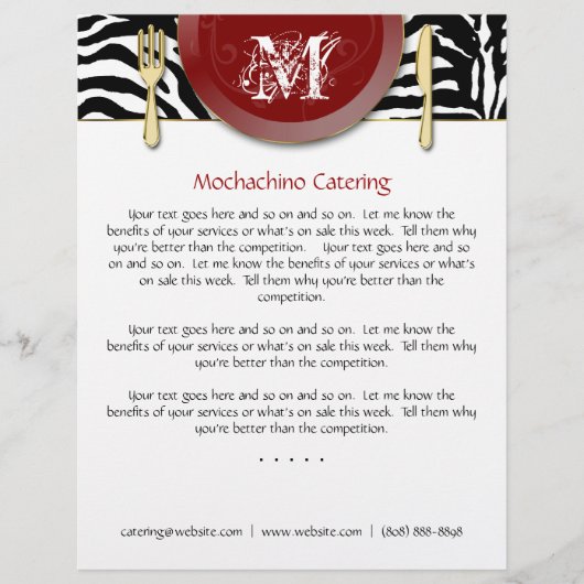 Flyer Catering Cutlery Zebra Red (Voorkant)