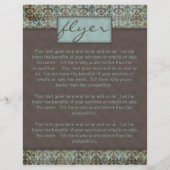 Flyer Damask Turquoise Blue Brown 5 (Voorkant)