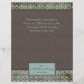 Flyer Damask Turquoise Blue Brown 5 (Achterkant)
