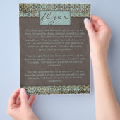 Flyer Damask Turquoise Blue Brown 5 (Hand)