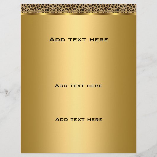 Flyer Elegant Classy Gold Black Leopard (Achterkant)