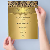Flyer Elegant Classy Gold Black Leopard (Hand)