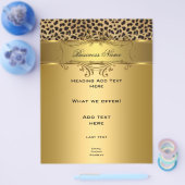 Flyer Elegant Classy Gold Black Leopard (Enkel)