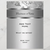 Flyer Elegant Classy Silver Embossed Floral (Voorkant)