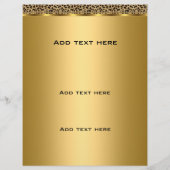 Flyer Elegante Klasse Goud Zwarte Luipaard dier (Achterkant)