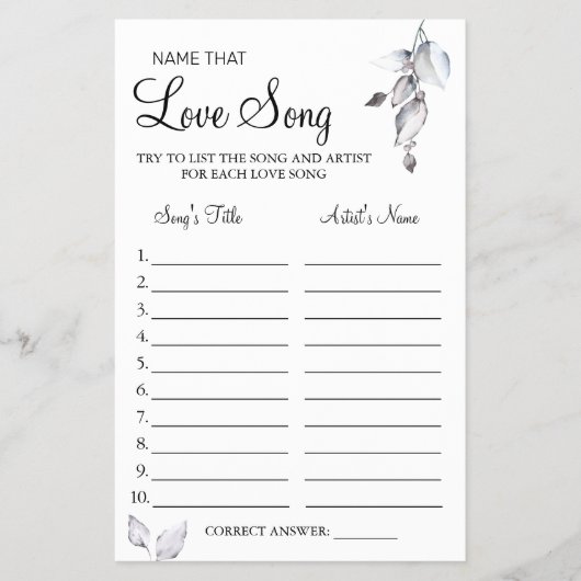 Flyer Eucalyptus Nombre que la canción de amor duc (Voorkant)