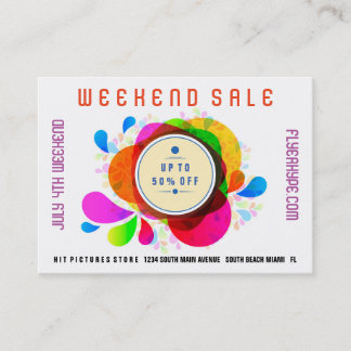 Flyer Hype Badge Store Sale Marketing Colorful V3 Visitekaartje