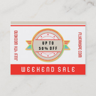 Flyer Hype-badge Winkel Verkoop Red V3 Visitekaartje