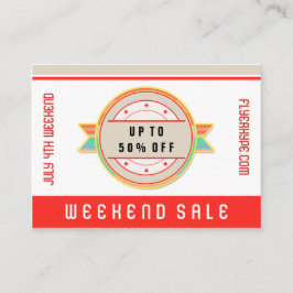 Flyer Hype-badge Winkel Verkoop Red V3 Visitekaartje