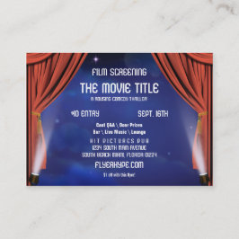 Flyer Hype Curtain Stage Bioscoop screening Visitekaartje
