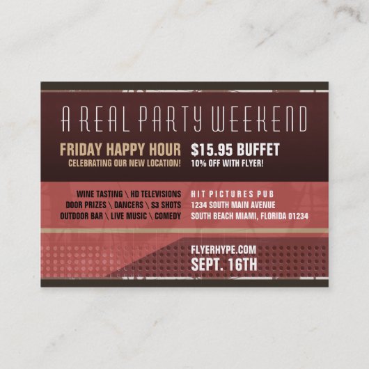 Flyer Hype Secret Stash Party Horizontal Vr. 4 Visitekaartje (Voorkant)