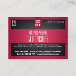 Flyer Hype Tough Red Club Event Promo Card Pack Visitekaartje