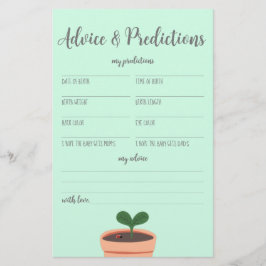 Flyer met advies en voorspellingen voor baby showe