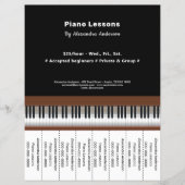 Flyer met afscheurstroken voor pianoles (Voorkant)