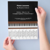Flyer met afscheurstroken voor pianoles (Hand)