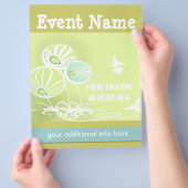 Flyer met Bloemen en Bijen (Hand)