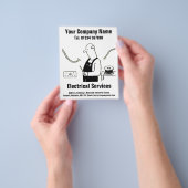 Flyer met cartoonontwerp voor elektrische diensten (Hand)