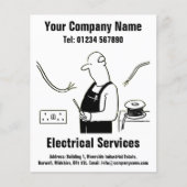 Flyer met cartoonontwerp voor elektrische diensten (Voorkant)