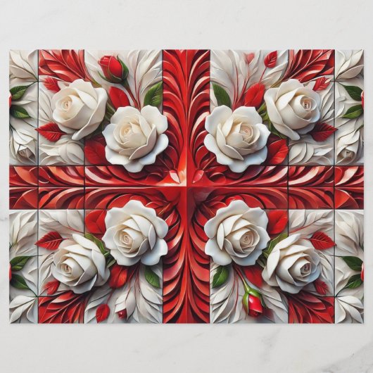 Flyer met Engels Rozen Design (Achterkant)