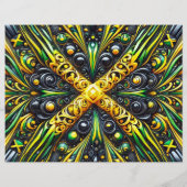 Flyer met Jamaicaanse kleuren ontwerp (Achterkant)