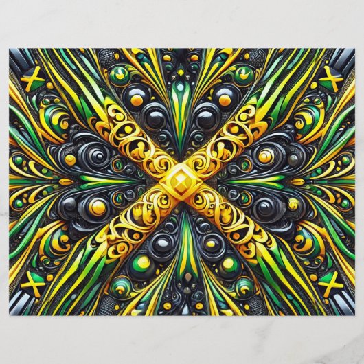 Flyer met Jamaicaanse kleuren ontwerp (Achterkant)