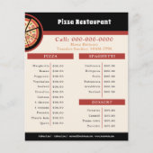 Flyer met menu & prijzenlijst voor pizzarestaurant (Voorkant)