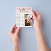 Flyer met prijzenlijst van Blush Pink Beauty Salon (Hand)