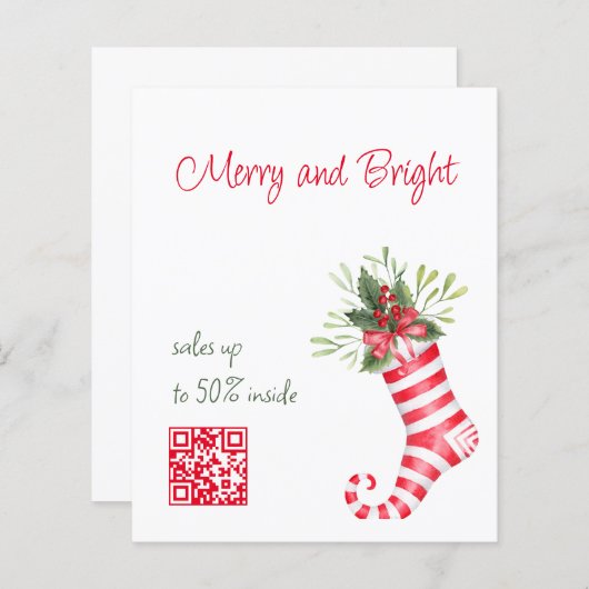 Flyer met qr-code en kerstverkoop op maat (Voorkant / Achterkant)