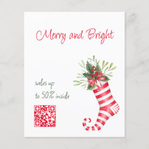 Flyer met qr-code en kerstverkoop op maat