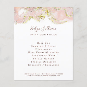 Flyer met roze marmerontwerp