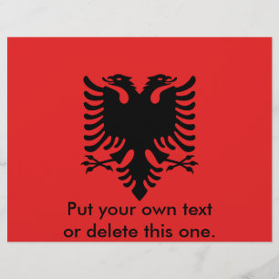 Flyer met vlag van Albanië