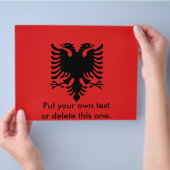Flyer met vlag van Albanië (Hand)