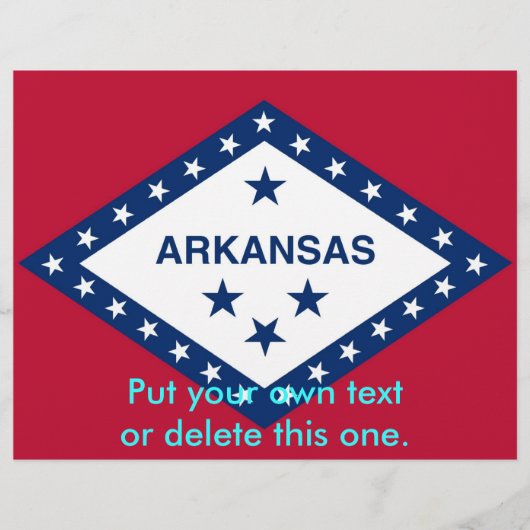 Flyer met vlag van Arkansas, VS (Voorkant)