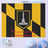 Flyer met vlag van Baltimore, Maryland, Verenigde  (Enkel)