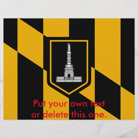 Flyer met vlag van Baltimore, Maryland, VS (Voorkant)