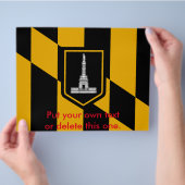 Flyer met vlag van Baltimore, Maryland, VS (Hand)