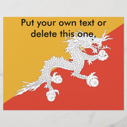 Flyer met vlag van Bhutan (Voorkant)