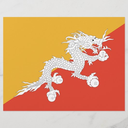Flyer met vlag van Bhutan (Achterkant)