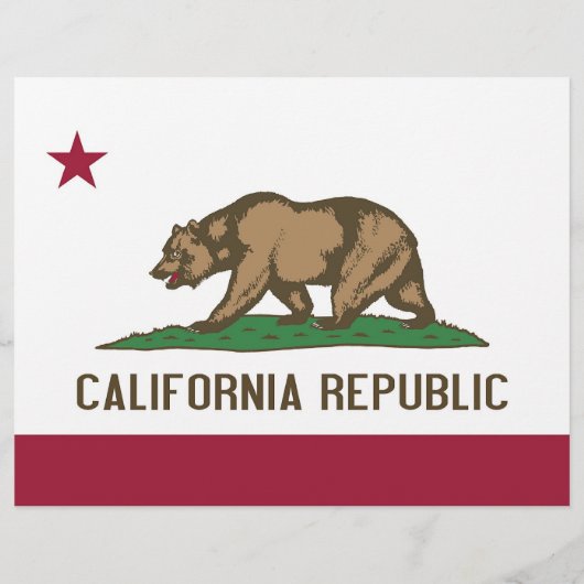 Flyer met vlag van Californië, VS (Achterkant)