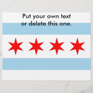 Flyer met vlag van Chicago, VS