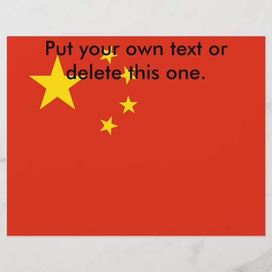Flyer met vlag van China (Voorkant)