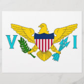 Flyer met vlag van de Maagdeneilanden, VS (Achterkant)