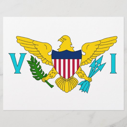 Flyer met vlag van de Maagdeneilanden, VS (Achterkant)