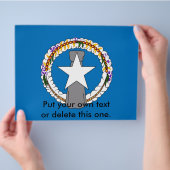 Flyer met vlag van de Noordelijke Marianen (Hand)