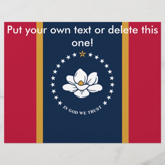 Flyer met vlag van de staat Mississippi, VS (Voorkant)
