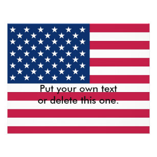 Flyer met vlag van de Verenigde Staten van Amerika