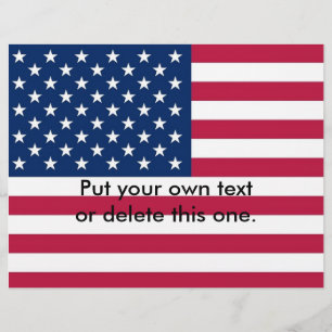 Flyer met vlag van de Verenigde Staten van Amerika